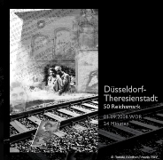 schwarz weißes Fikmplakat zum Film "Düsseldorf – Theresienstadt: 50 Reichsmark"